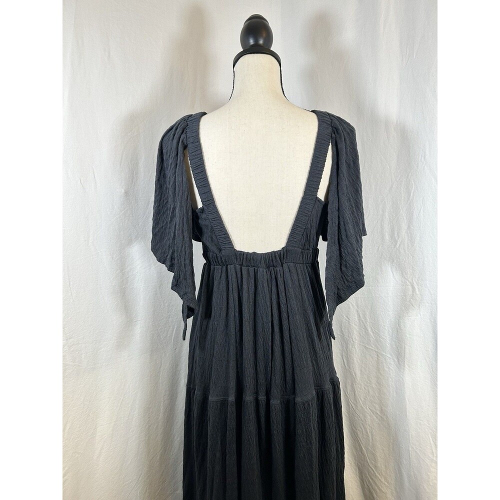 FREE PEOPLE Beach La La Maxi Dress Black Open Back Size S Boho Flowy Whimsigoth - Picture 10 of 14